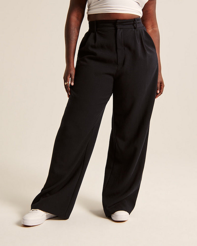 Réveloire® High Waist Straight Wide Leg Pants with Pockets