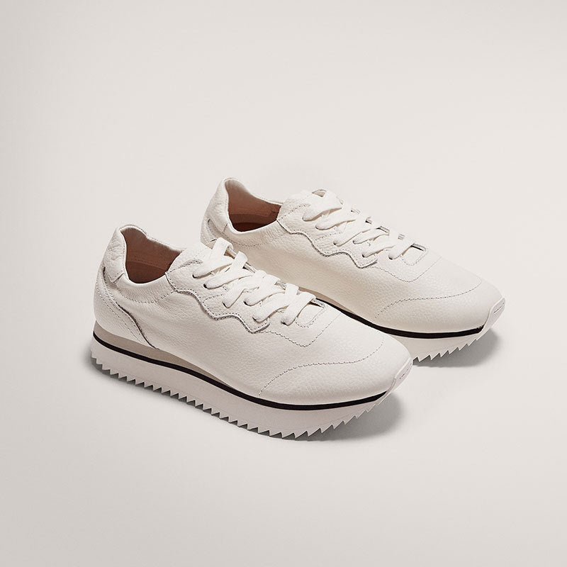 Reveloire® Round Head Leather Sneakers