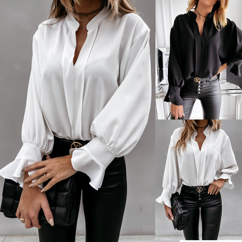 Reveloire® long sleeve blouse with ruffles