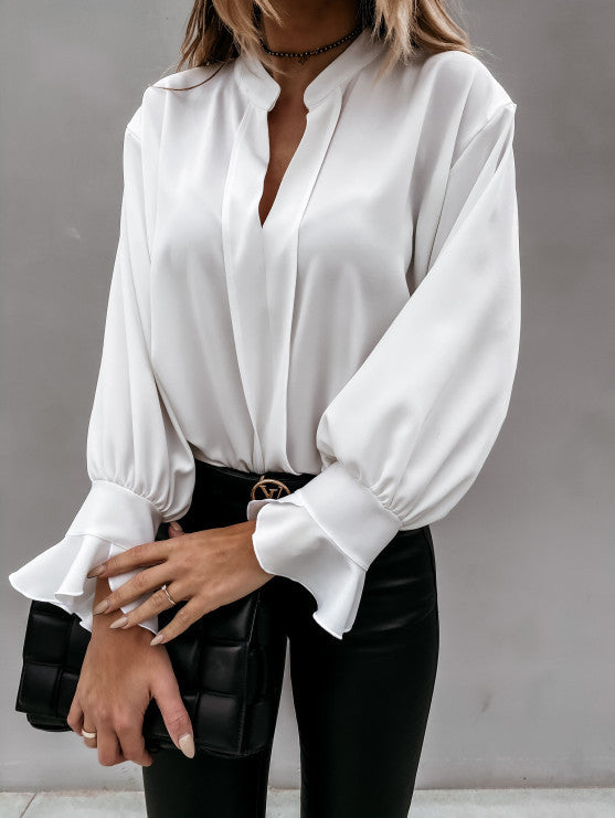 Reveloire® long sleeve blouse with ruffles