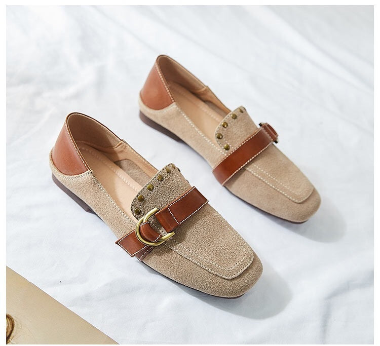 Reveloire® Flat Shoes with Copper Buckle and Soft Sole