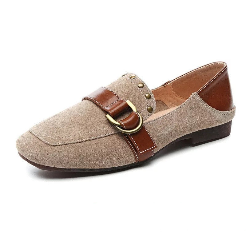 Reveloire® Flat Shoes with Copper Buckle and Soft Sole