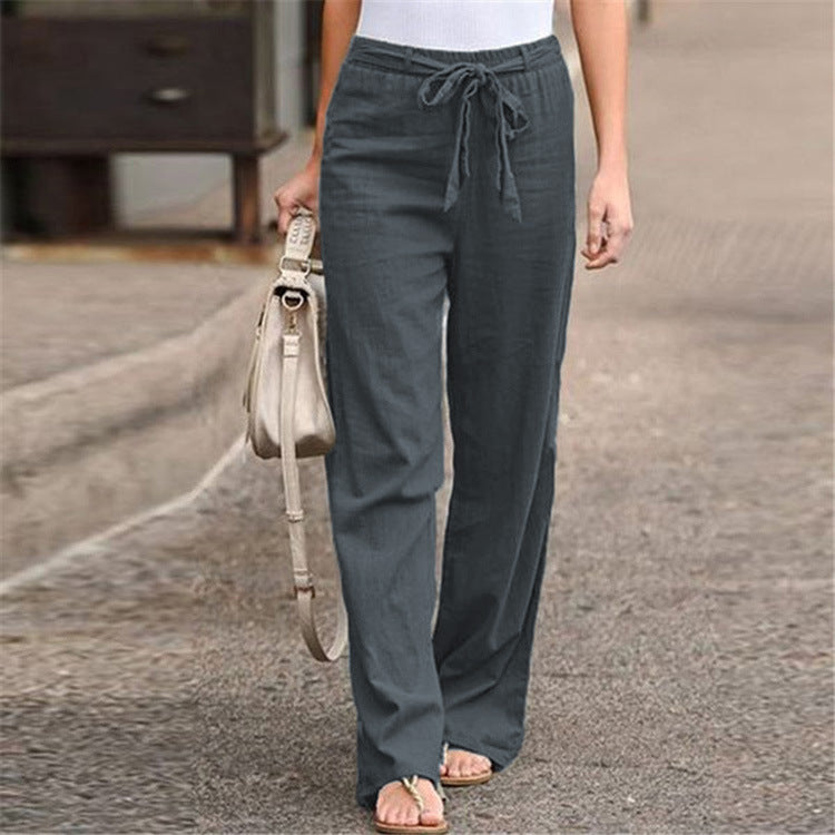 Reveloire® Wide Leg Cotton and Linen Pants