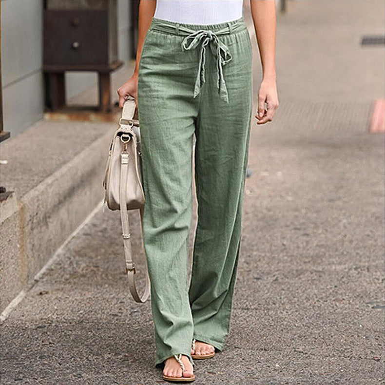 Reveloire® Wide Leg Cotton and Linen Pants