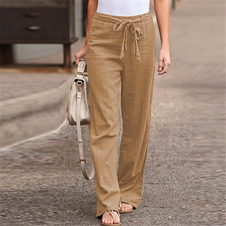 Reveloire® Wide Leg Cotton and Linen Pants