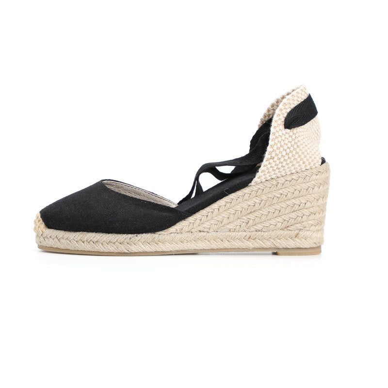 Reveloire® Hemp Rope Straw Sandals with Baotou Linen