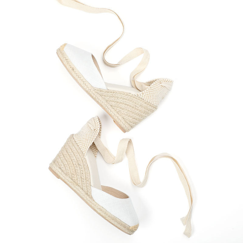 Reveloire® Hemp Rope Straw Sandals with Baotou Linen