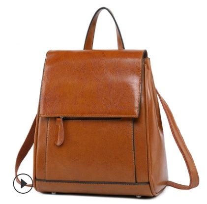 Reveloire® leather backpack with waxed look