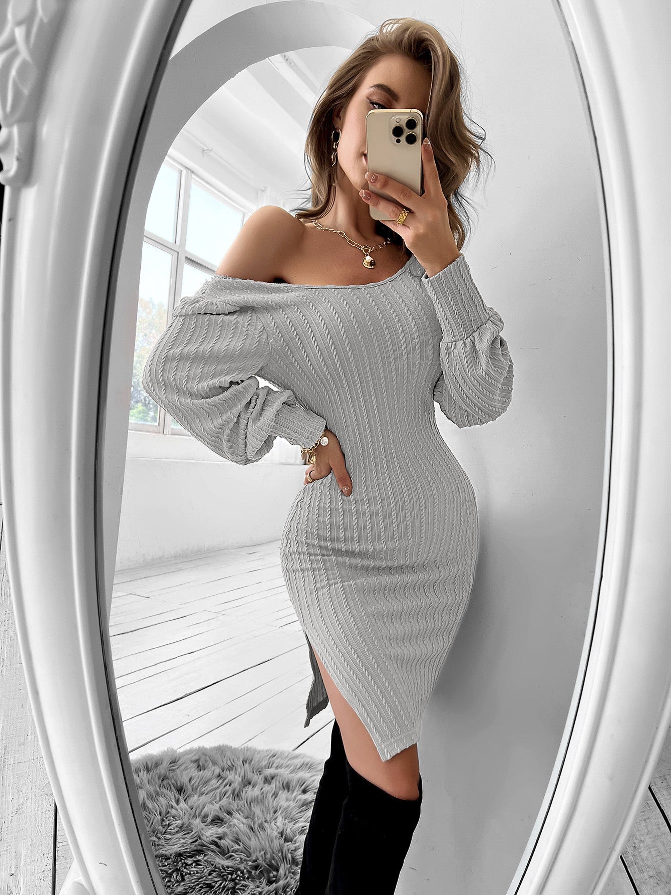 Reveloire® Fitted Knitted Dress 