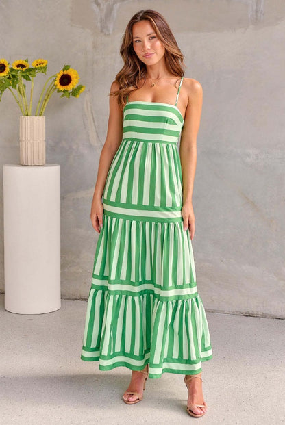 Reveloire® Long Dress with Printed Stripes