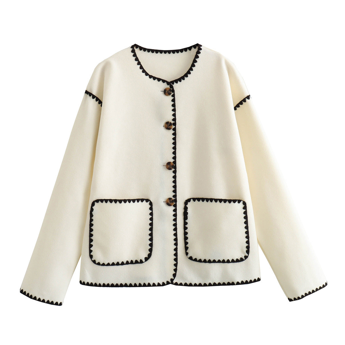 Reveloire® - Elegant patchwork jacket with decorative pocket details