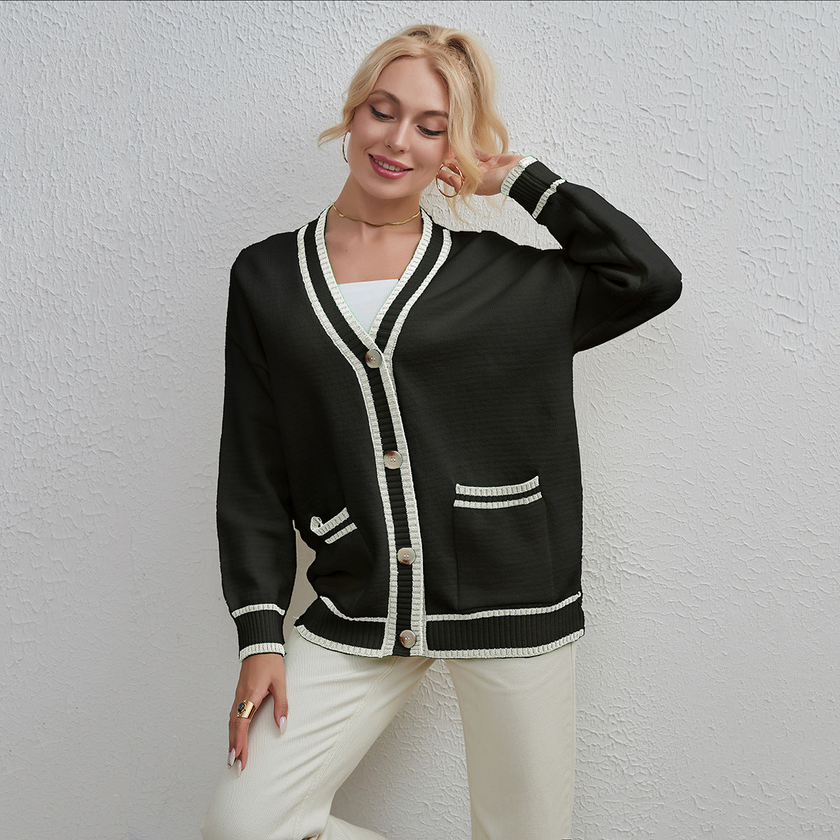 Reveloire® Contrasting Color Street Cardigan