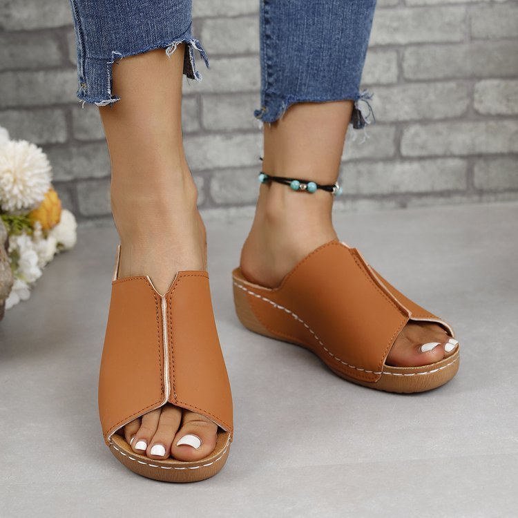 Reveloire® Muffin Open Toe Wedge Sandals