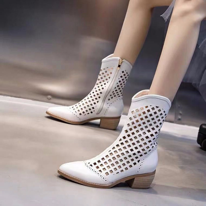 Reveloire® martin short ankle boots with breathability and mesh detail.