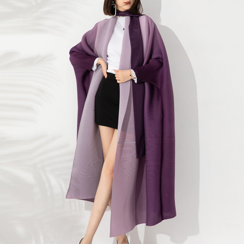 Reveloire®: Women's Pleated Trench Coat, Fall Gradient Trend, Loose Fit 