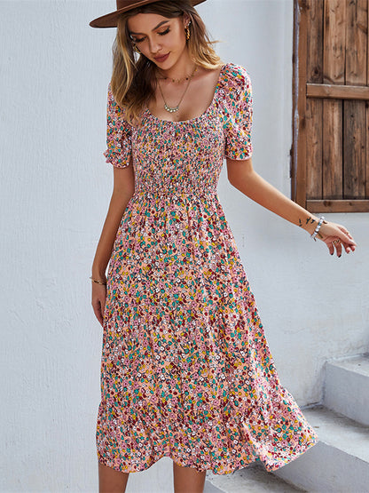 50s Floral Midi Dress