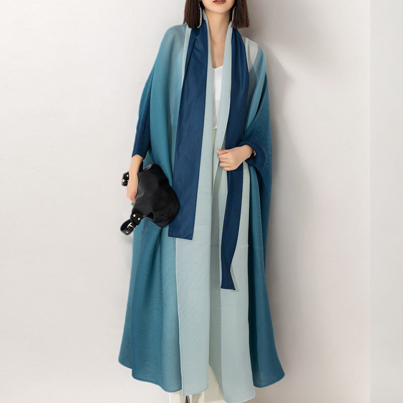 Reveloire®: Women's Pleated Trench Coat, Fall Gradient Trend, Loose Fit 