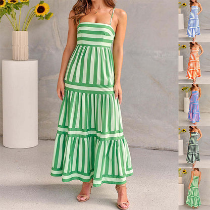 Reveloire® Long Dress with Printed Stripes