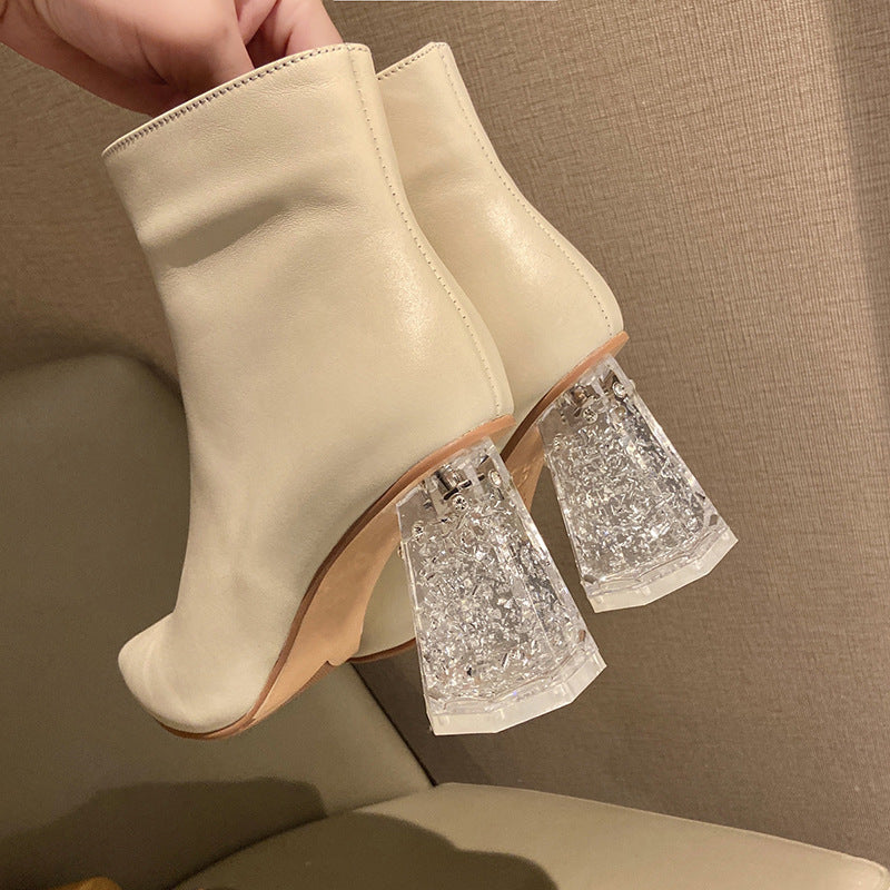 Reveloire® Retro Crystal Chunky Heel Ankle Boots