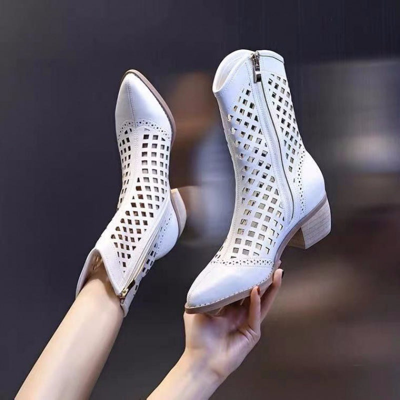 Reveloire® martin short ankle boots with breathability and mesh detail.