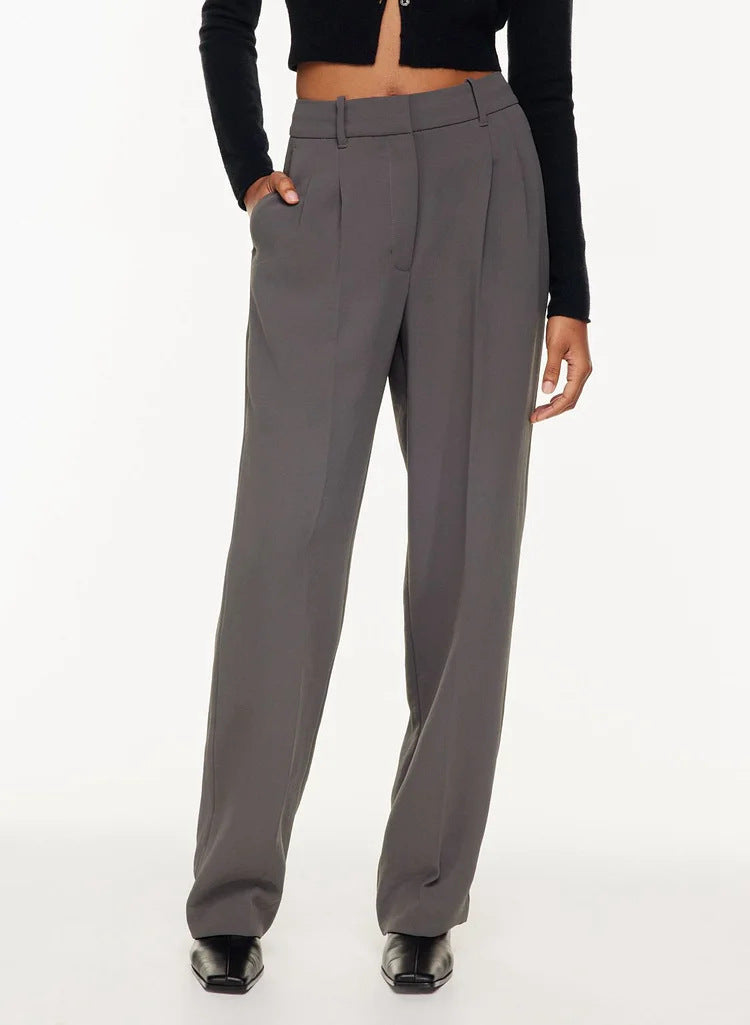 Réveloire® High Waist Straight Wide Leg Pants with Pockets