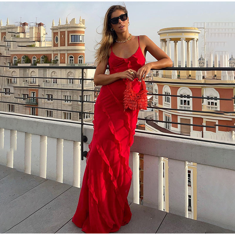 Long chiffon evening dress