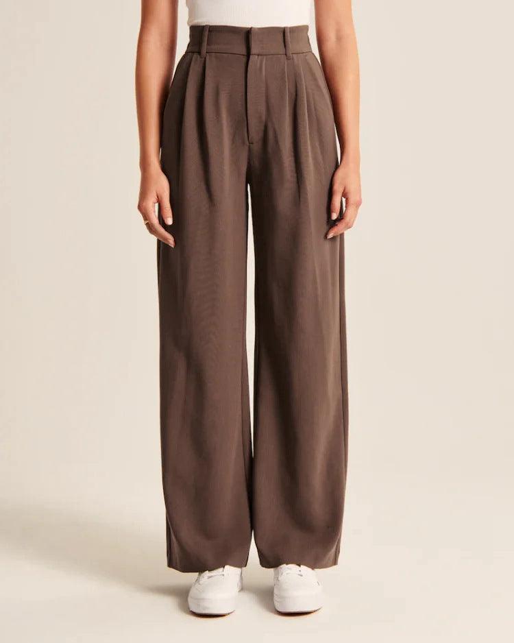 Réveloire® High Waist Straight Wide Leg Pants with Pockets