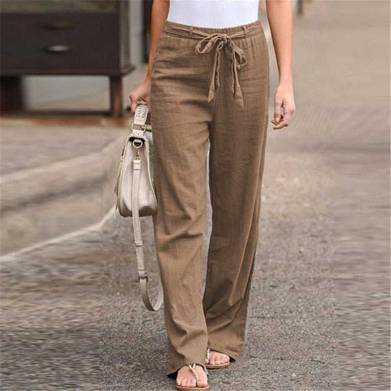 Reveloire® Wide Leg Cotton and Linen Pants