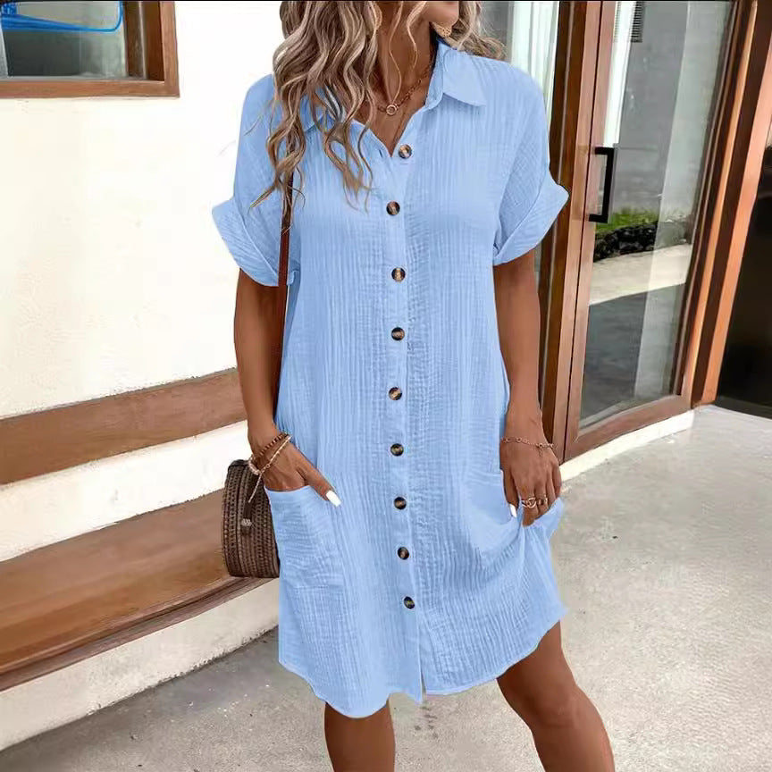 Reveloire® Short Sleeve Summer Shirt Dress