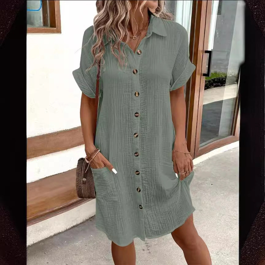 Reveloire® Short Sleeve Summer Shirt Dress