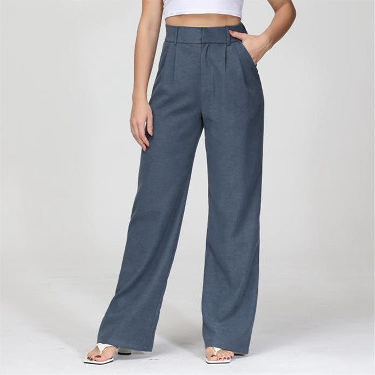 Réveloire® High Waist Straight Wide Leg Pants with Pockets