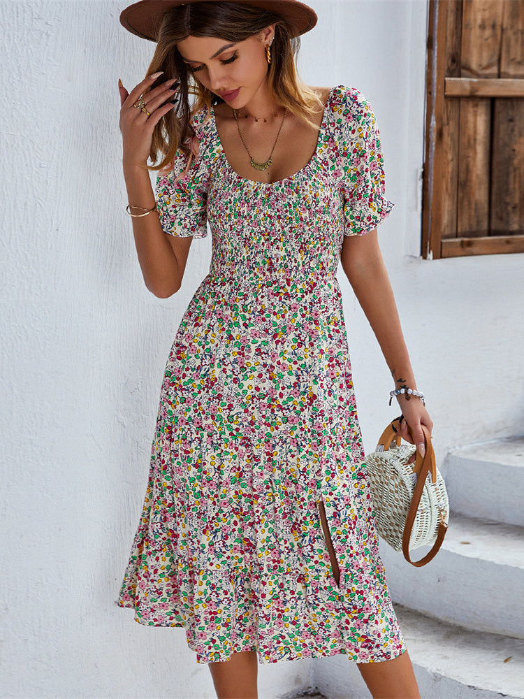 50s Floral Midi Dress