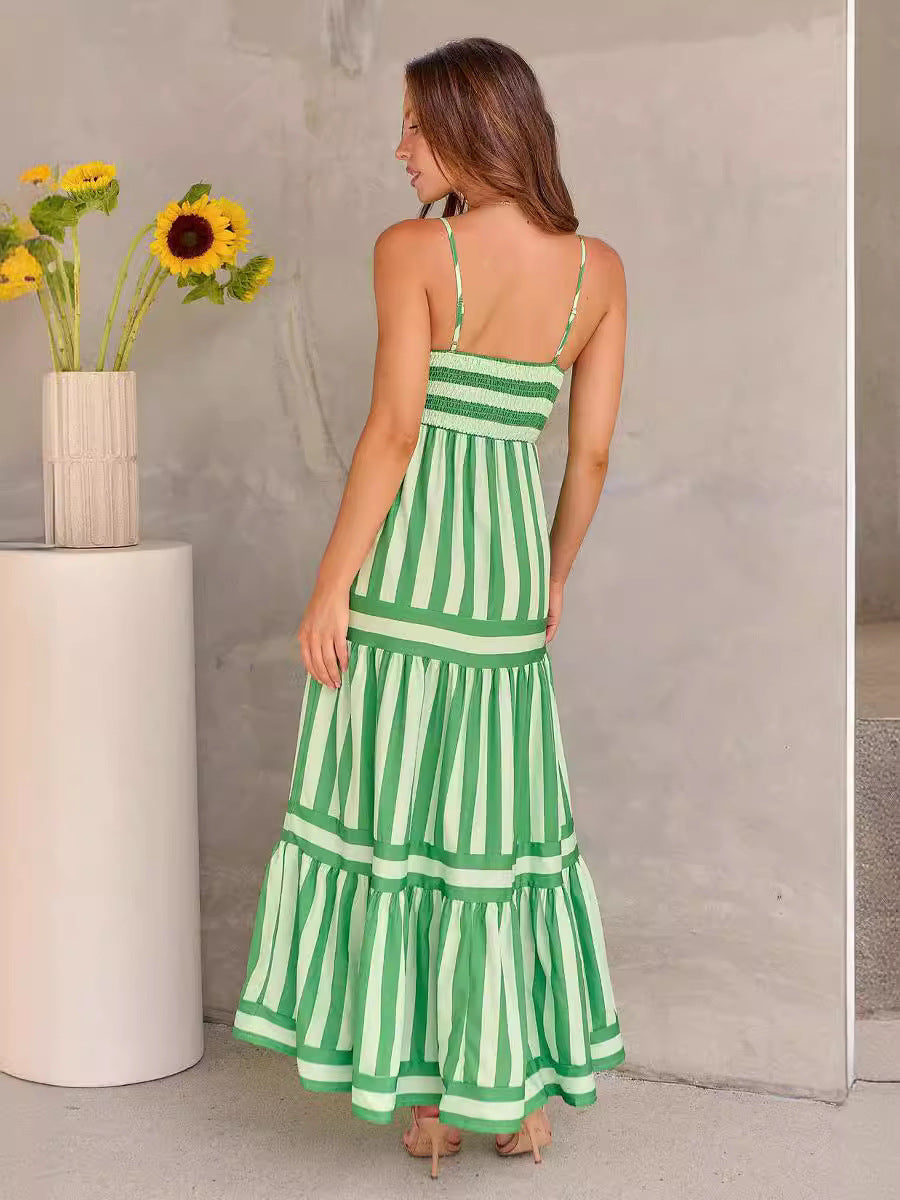 Reveloire® Long Dress with Printed Stripes