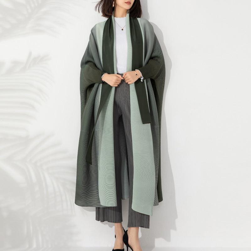 Reveloire®: Women's Pleated Trench Coat, Fall Gradient Trend, Loose Fit 