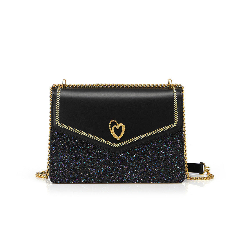 Love Starry Diagonal Chain Shoulder Bag