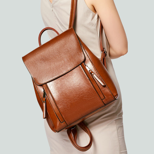 Reveloire® oiled finish leather backpack