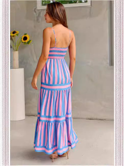 Reveloire® Long Dress with Printed Stripes